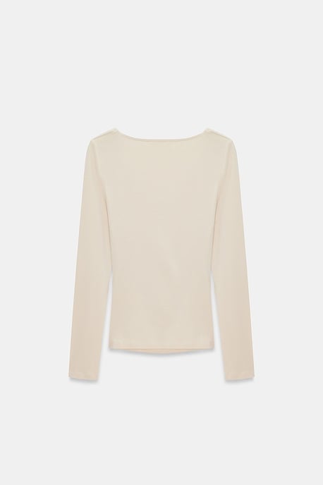 Schmale Passform V-Ausschnitt Strickbluse - Image 6