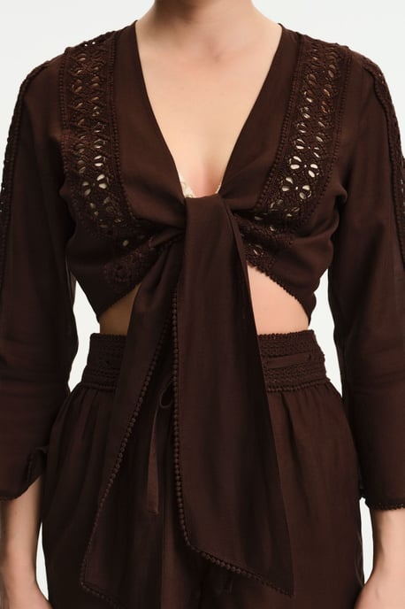 Crop-Bluse mit Bindungsdetail - Image 3