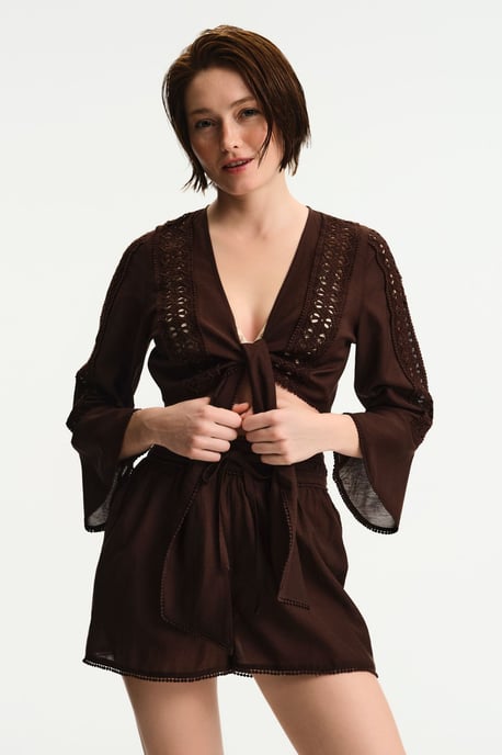 Crop-Bluse mit Bindungsdetail - Image 4