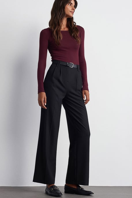 Damen Slim-Fit Boot-Ausschnitt Langarmbluse - Image 4