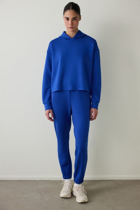 Damen Midi Schlicht Hoodie mit Kapuze - Image 1