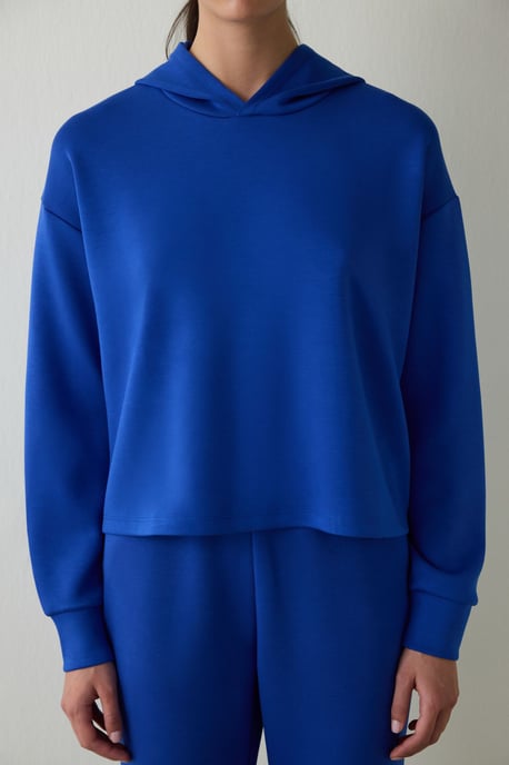 Damen Midi Schlicht Hoodie mit Kapuze - Image 3