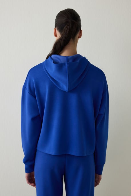 Damen Midi Schlicht Hoodie mit Kapuze - Image 5