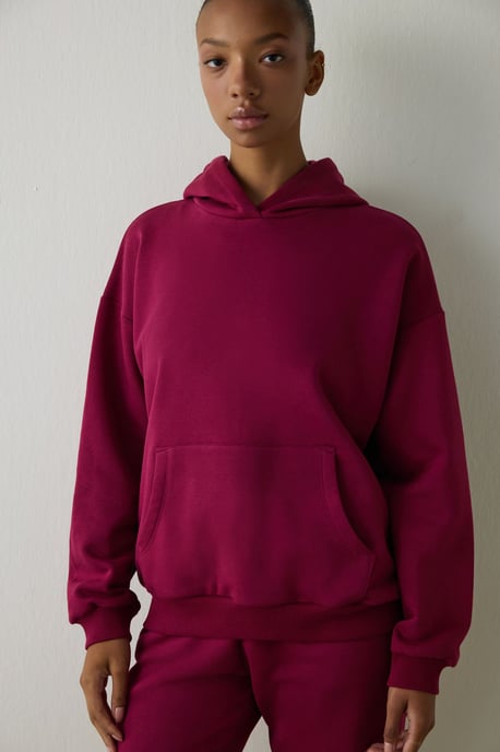 Übergroßer Baumwoll-Hoodie mit Tasche - Image 2