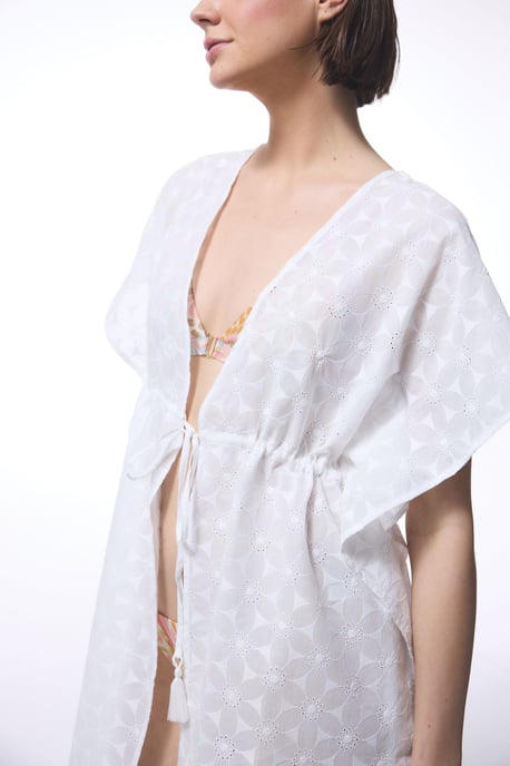 Bestickter Baumwollmischung Midi-Kimono - Image 4
