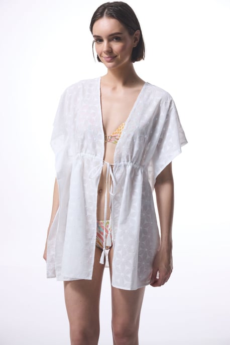 Bestickter Baumwollmischung Midi-Kimono - Image 5