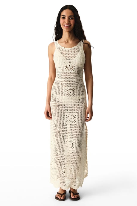 Texturiertes Baumwollstrick-Maxikleid - Image 5