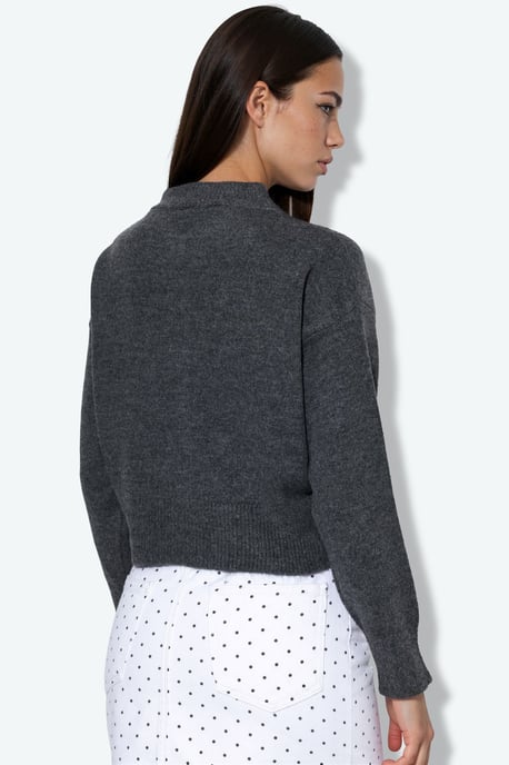 Geknöpfter, gerippter Crop-Cardigan - Image 3