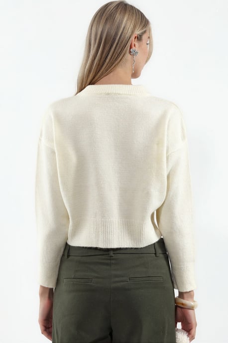 Geknöpfter, gerippter Crop-Cardigan - Image 4