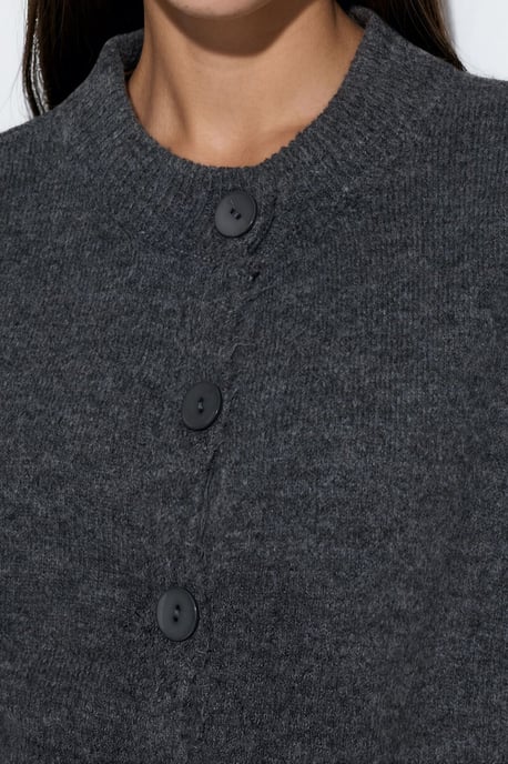 Geknöpfter, gerippter Crop-Cardigan - Image 4