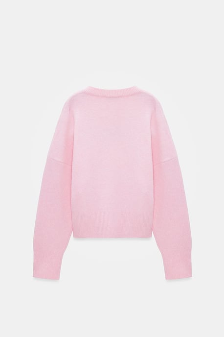 Damen V-Ausschnitt Rippstrickpullover - Image 6