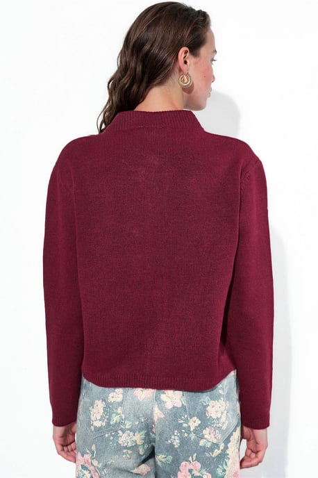 Rippstrick Rundhalsausschnitt Knopf-Cardigan - Image 2