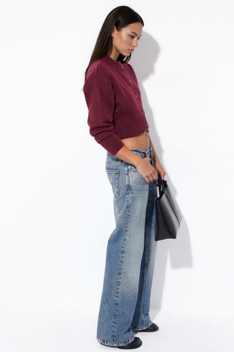 Geknöpfter, gerippter Crop-Cardigan - Image 2