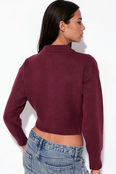 Geknöpfter, gerippter Crop-Cardigan - Image 3