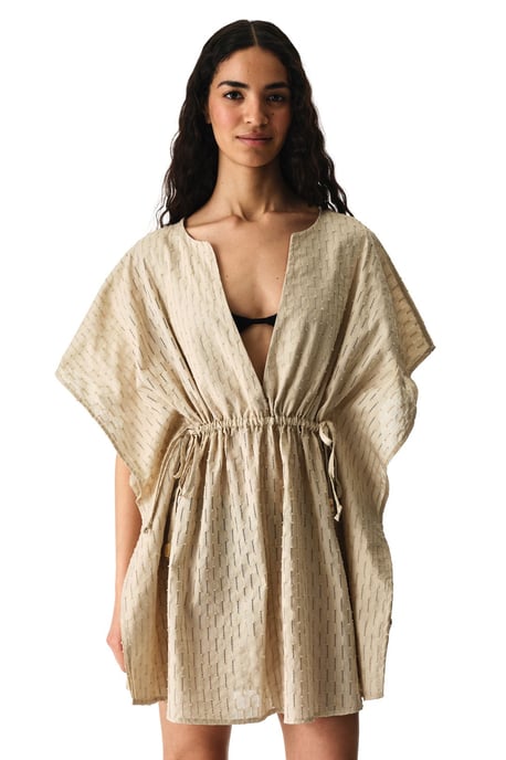 Übergroßer Baumwoll-Textur-Mini-Kaftan - Image 1