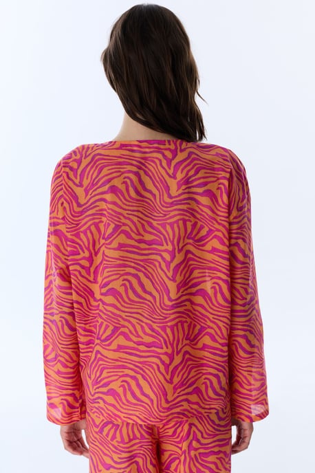 Übergroßer gestreifter Baumwoll-Strand-Kimono - Image 2