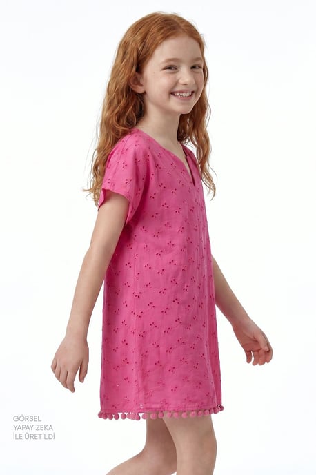 Bestickter Baumwoll Mini-Kaftan Überwurf - Image 1