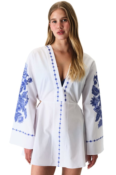 Übergroßer Blumen Baumwoll-Strandkaftan - Image 2
