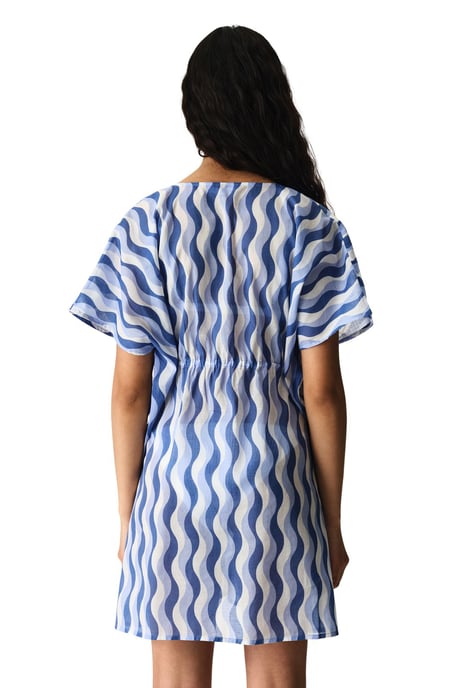 Übergroßer gewebter Baumwoll-Geometrischer Strand-Kaftan - Image 2