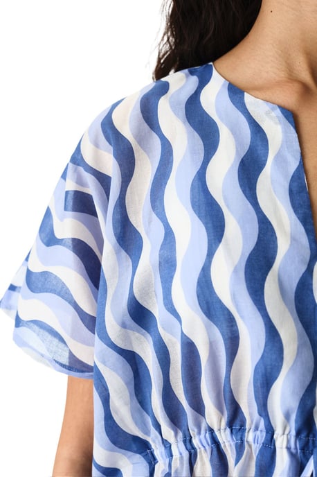 Übergroßer gewebter Baumwoll-Geometrischer Strand-Kaftan - Image 4