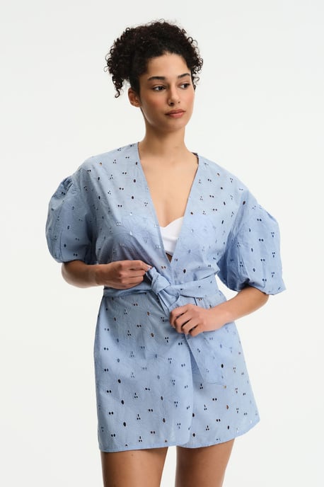 Bestickter Baumwoll-Strandkimono mit Gürtel - Image 5