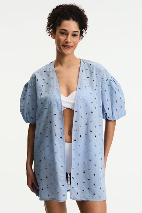 Bestickter Baumwoll-Strandkimono mit Gürtel - Image 6