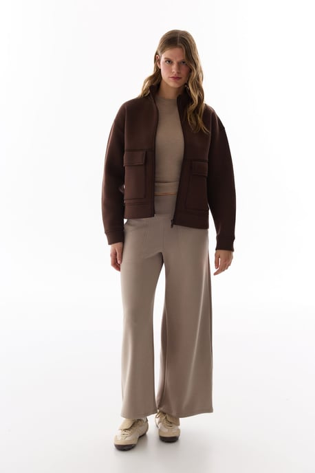 Midi gestrickte Jacke mit Reißverschluss vorne - Image 4