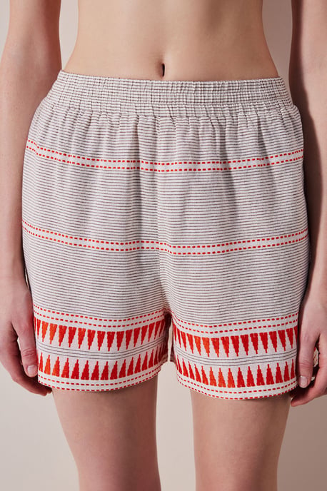 Gestreifte Übergroße Mini-Shorts - Image 2