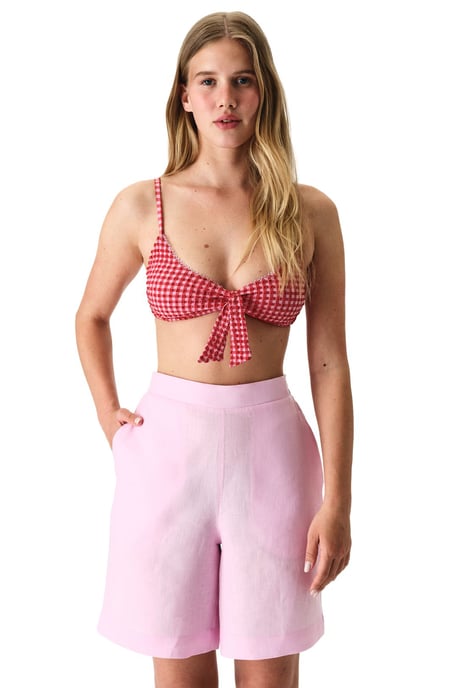 Penti Damenshorts aus Leinen, tailliert - Rosé - Image 4