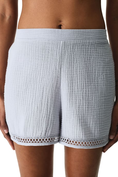 Damen Baumwoll-Mittelbund-Shorts zum Hineinschlüpfen - Image 1