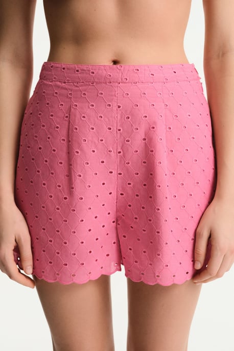 Gestickte Baumwoll-weit geschnittene Shorts - Image 1