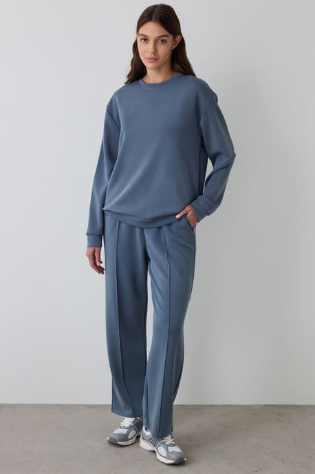 Übergrößiges Rippstrick Crewneck Sweatshirt - Image 1