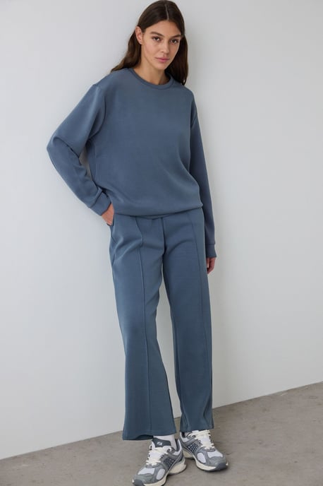 Übergrößiges Rippstrick Crewneck Sweatshirt - Image 3