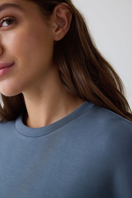 Übergrößiges Rippstrick Crewneck Sweatshirt - Image 5