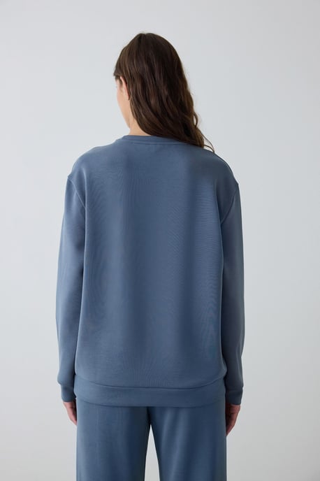Übergrößiges Rippstrick Crewneck Sweatshirt - Image 6