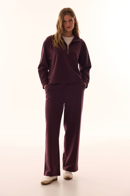 Überdimensioniertes gestreiftes Half-Zip Sweatshirt - Image 4