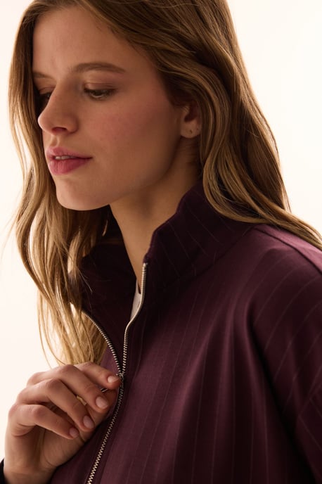 Überdimensioniertes gestreiftes Half-Zip Sweatshirt - Image 5