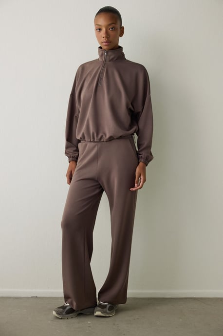 Damen Crop Half-Zip Sweatshirt - Image 2