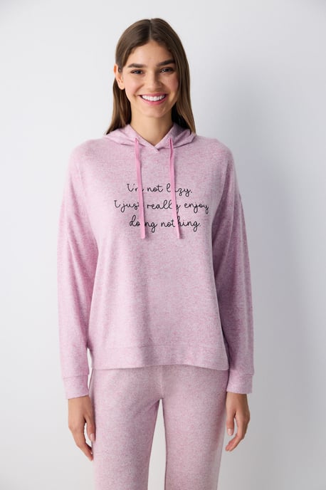 Bedruckter Rundhalsausschnitt Sweatshirt mit Knopfdetail - Image 3