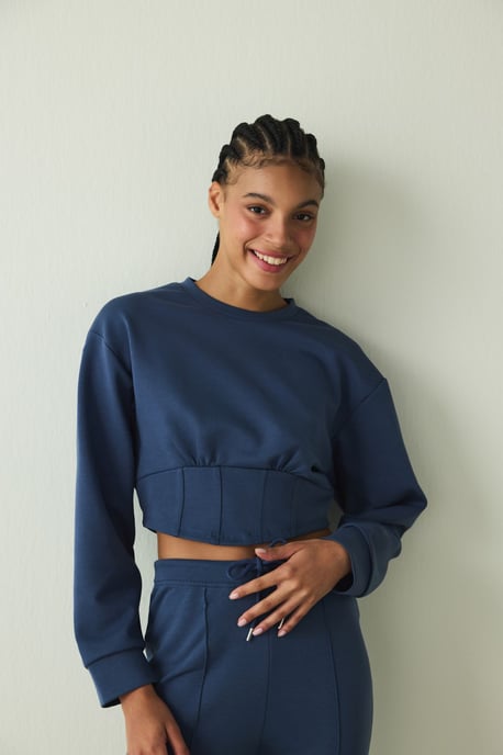 Damen Kurzes Crew-Neck Sweatshirt - Image 2