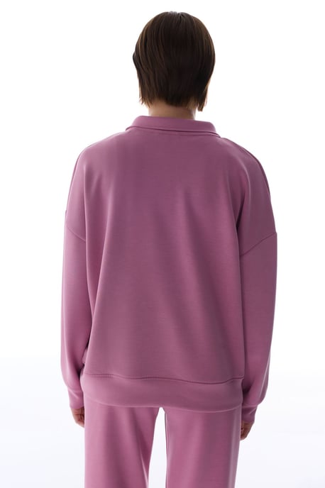 Übergroßer Strickpullover mit Bindekragen - Image 5