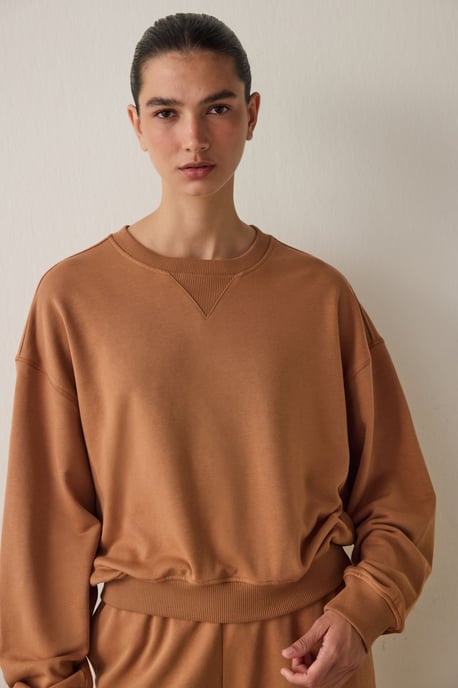 Damen Oversized Kurzarm Rundhals-Pullover - Image 3