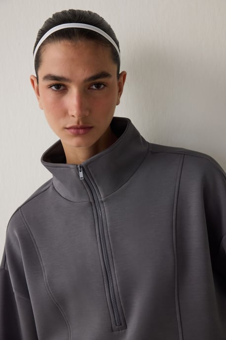 Übergroßer Half-Zip Strickpullover - Image 3