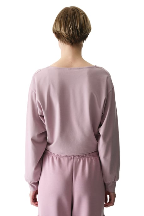 Übergrößen V-Ausschnitt Midi Sweatshirt mit Bindungsdetail - Image 2