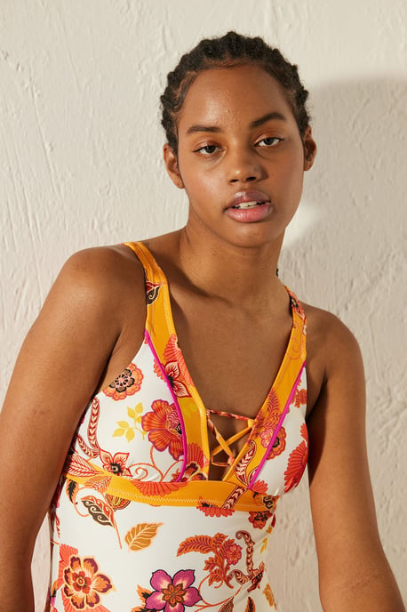 Floral Cut-Out Badeanzug - Image 3