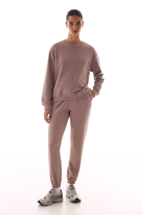 Übergroße Baumwollmischung tapered Sweatpants - Image 4
