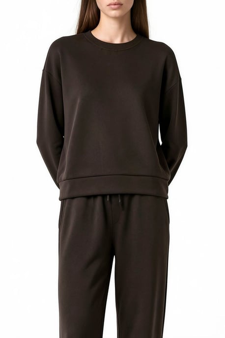 Modal Touch Basic Sweatshirt & Weite Beinhose Zwei-Teile Coord Set - Image 4