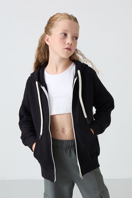 Jugend Unisex Kapuzenzipper Sweatshirt - Image 4