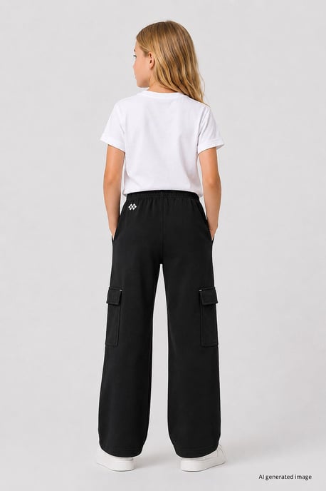 Jugend Unisex Elastischer Bund Weite Beinform Sweatpants - Image 2