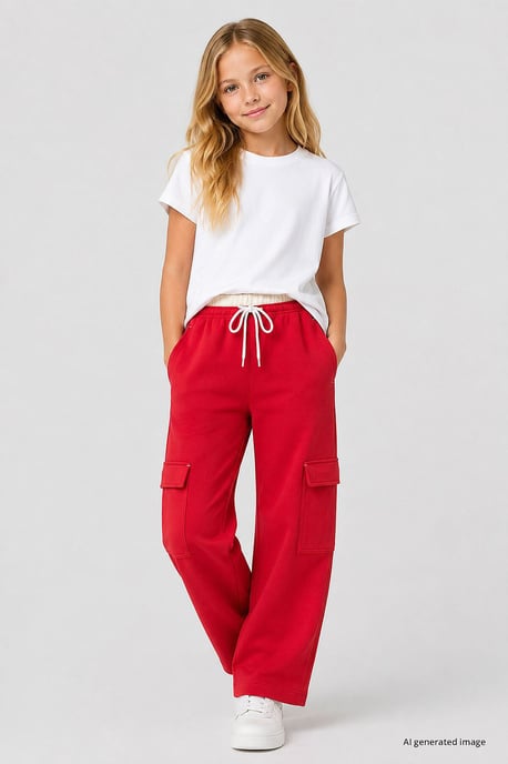Jugend Unisex Elastischer Bund Weite Beinform Sweatpants - Image 1